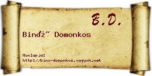 Binó Domonkos névjegykártya